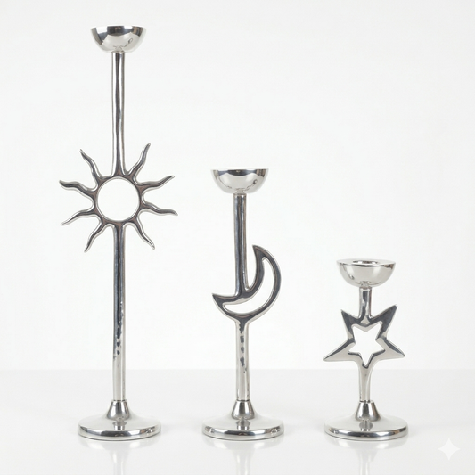 3pcs Candle holder Sun, Moon, Star