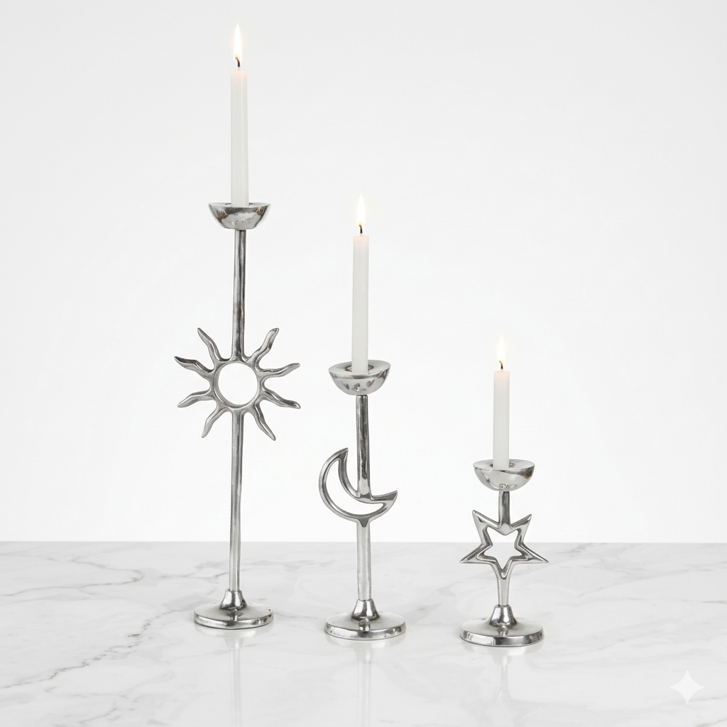 3pcs Candle holder Sun, Moon, Star