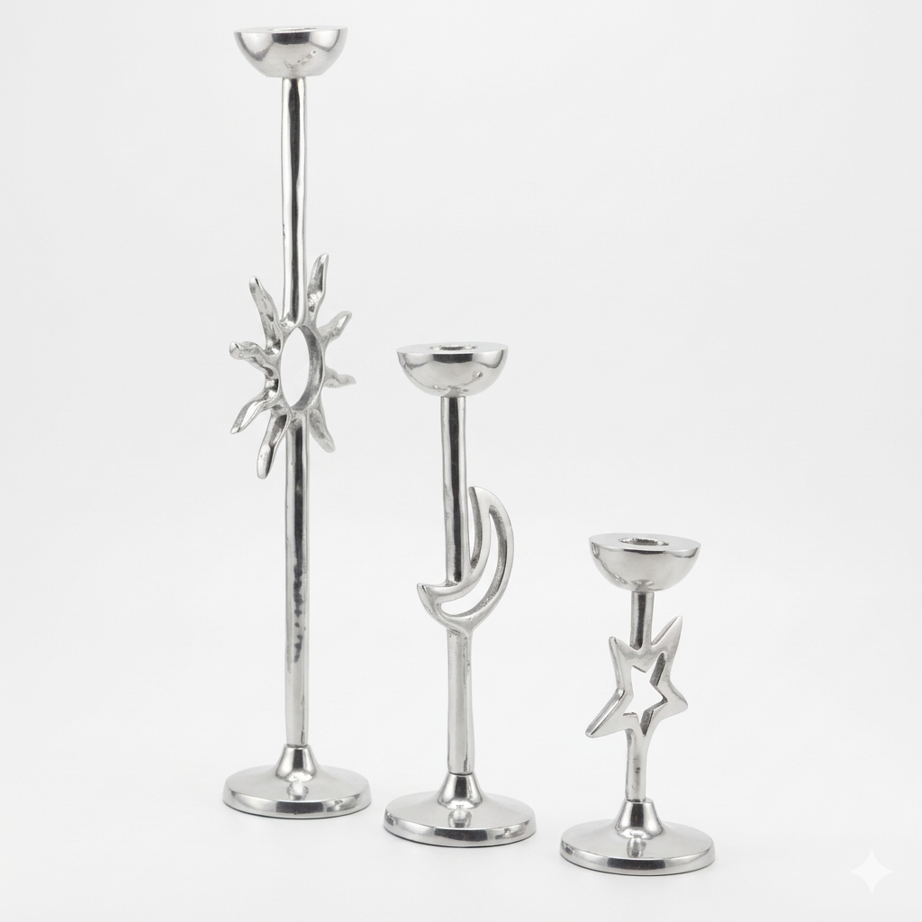3pcs Candle holder Sun, Moon, Star