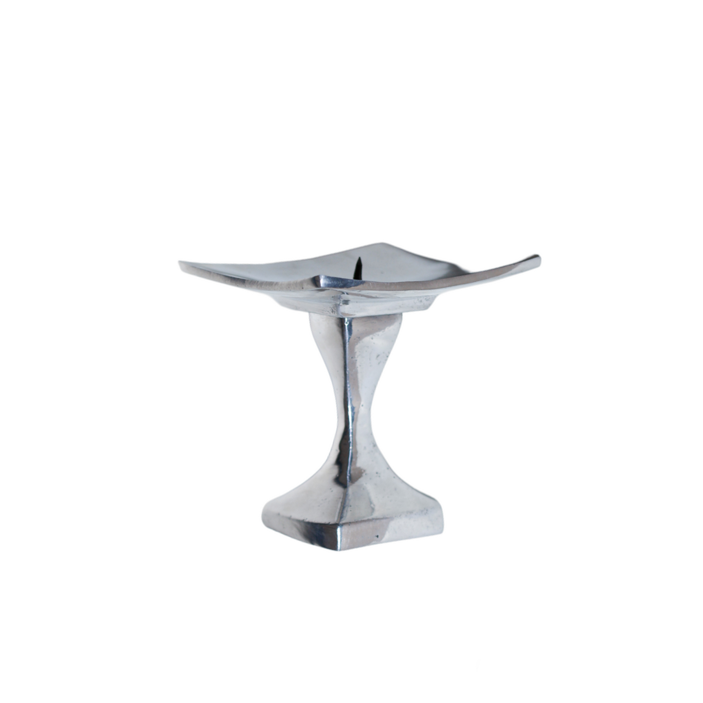 Christmas Candle Holder, Pewter Silver-Like