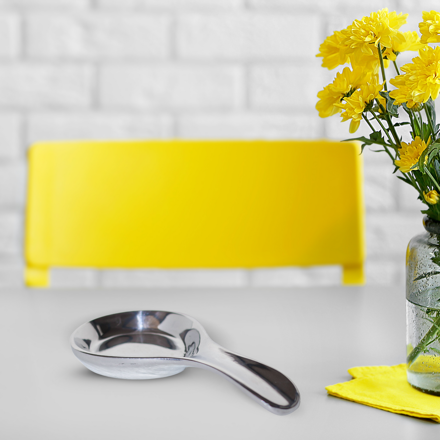 Pewter Spoon Rest, Silver-like Spatula Ladle Holder