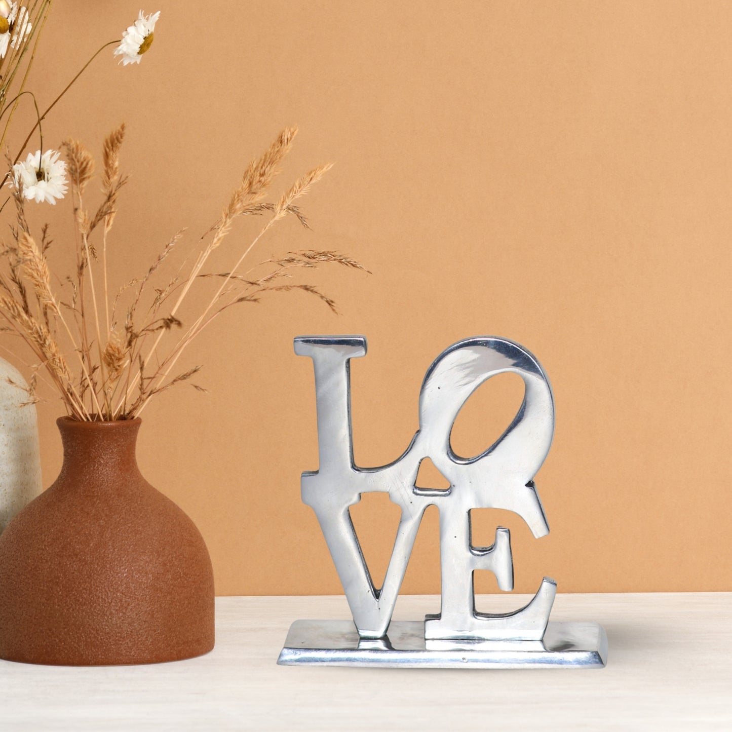 LOVE Sculpture Silver-Like Finish Pewter  – Love ornament