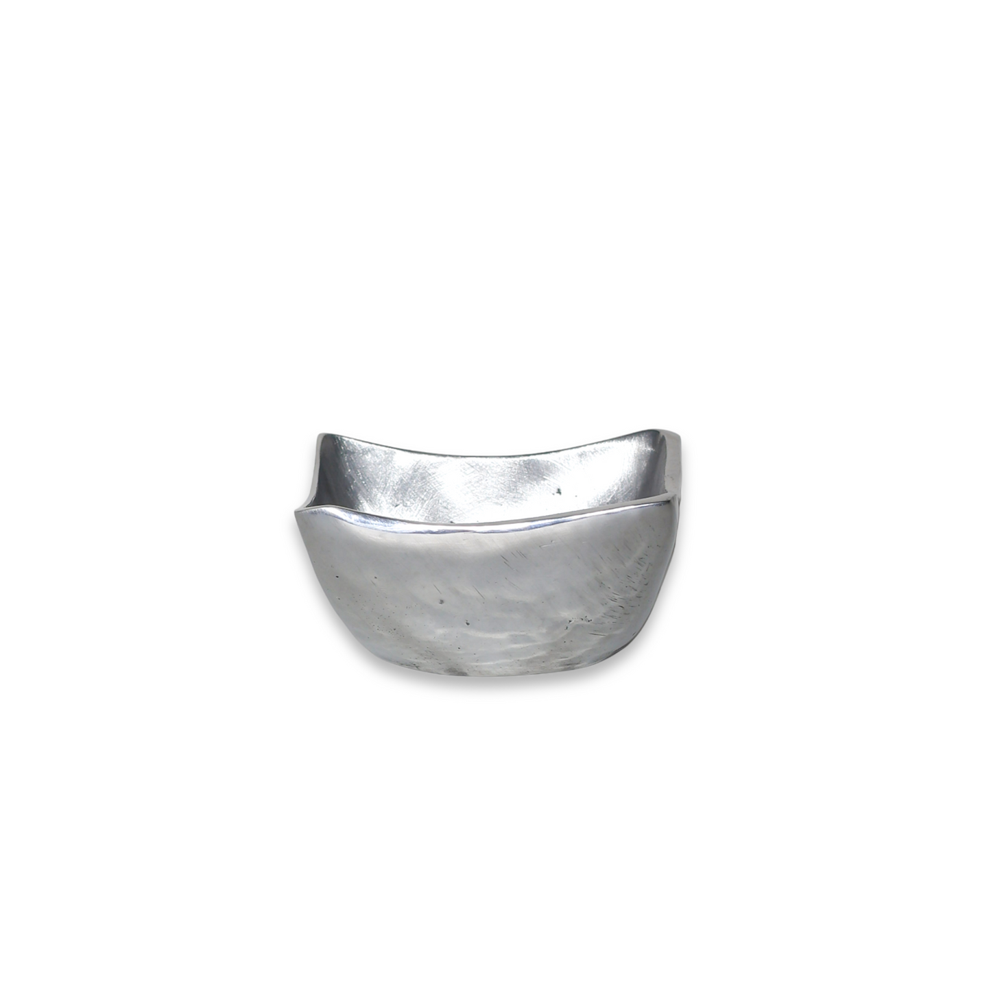 Curved Square Pewter Silver-Finish Mini Pot