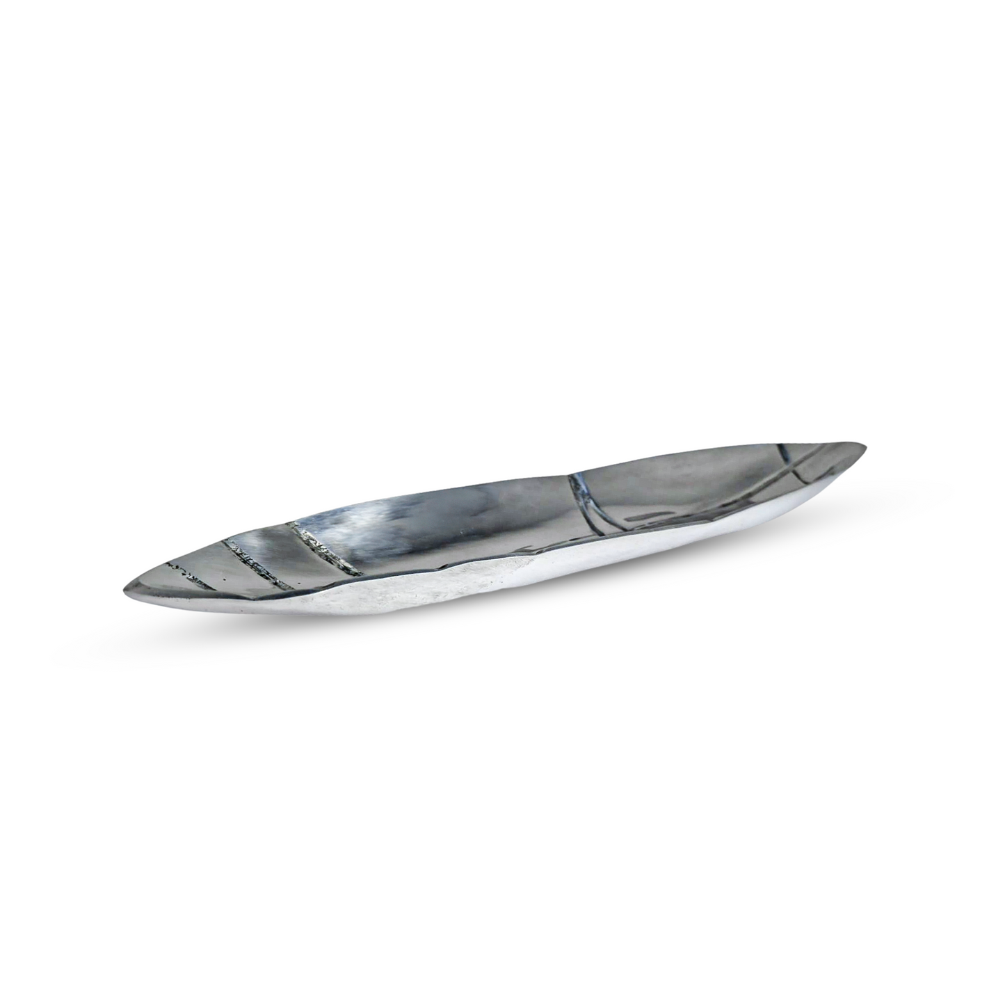Modern Pewter Dough Bowl Small Canoe Boat Tray