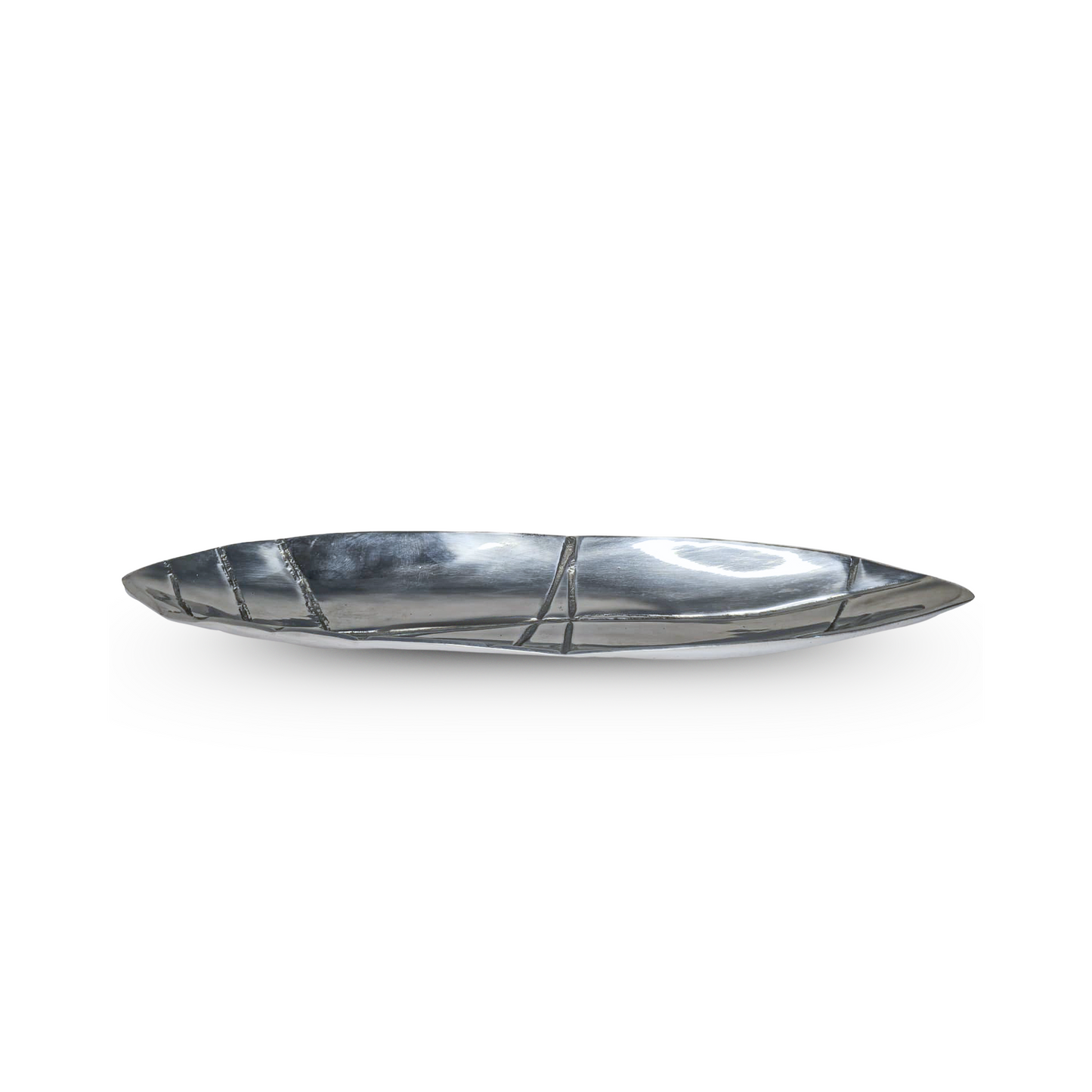 Modern Pewter Dough Bowl Small Canoe Boat Tray