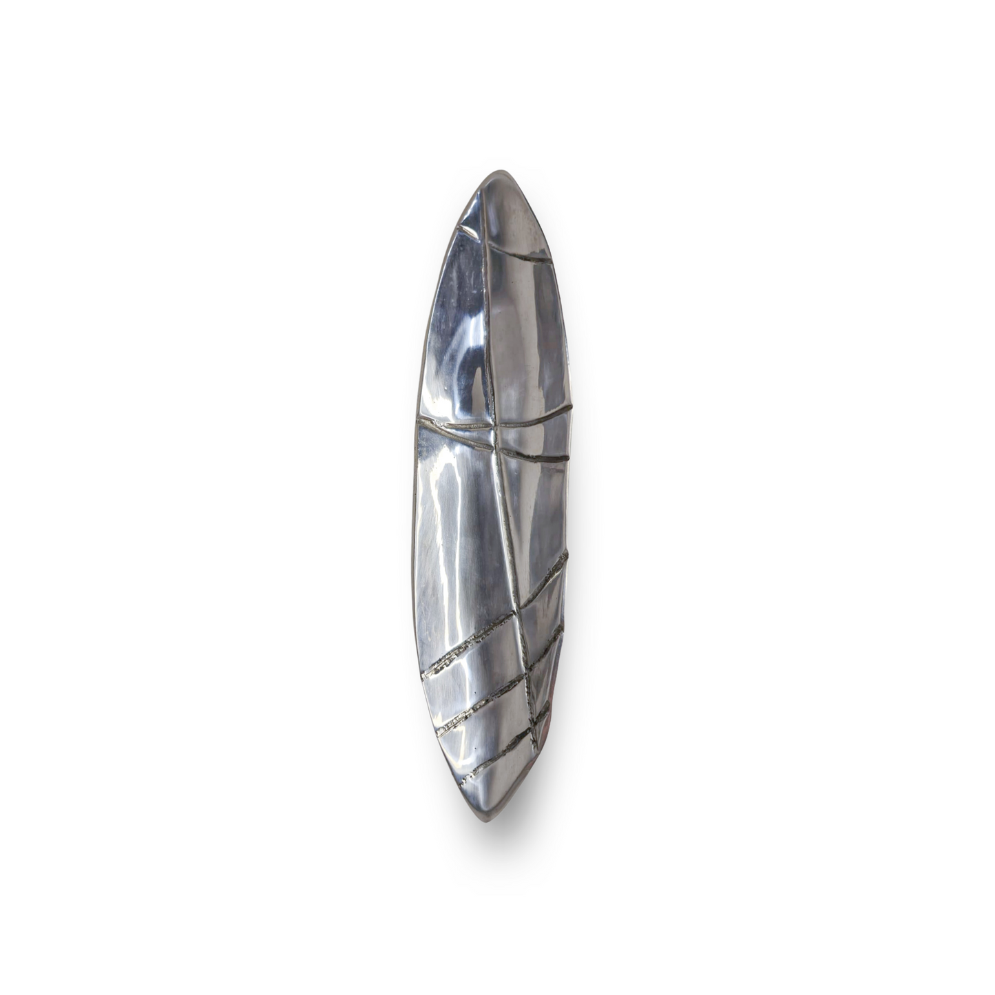 Modern Pewter Dough Bowl Small Canoe Boat Tray