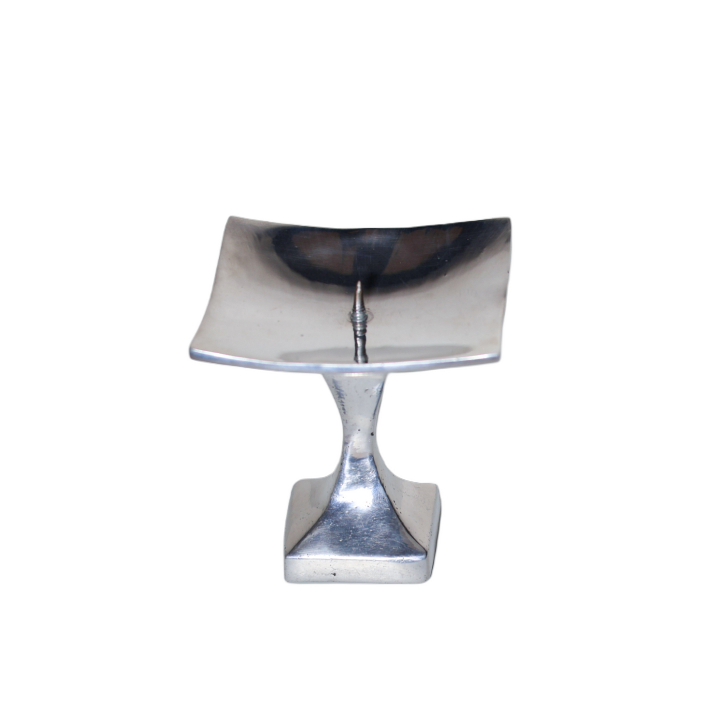 Christmas Candle Holder, Pewter Silver-Like